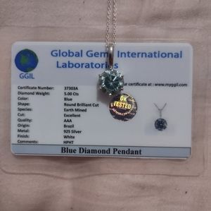 Certified mined diamond pendant, earrings, and ring bundle!